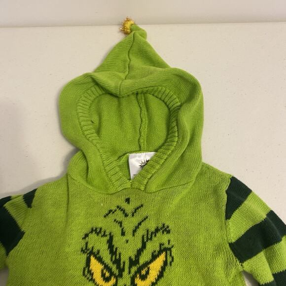 Dr. Seuss THE GRINCH Hooded Unisex Baby 6-9M Sweater Christmas Holiday Halloween - Picture 4 of 6